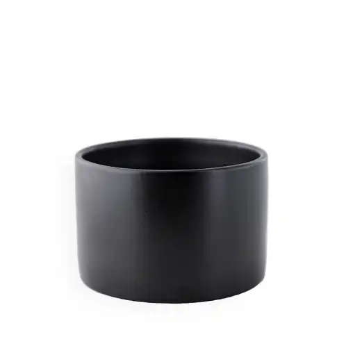 Mini Black Modern Ceramic Tumbler Side View White Background