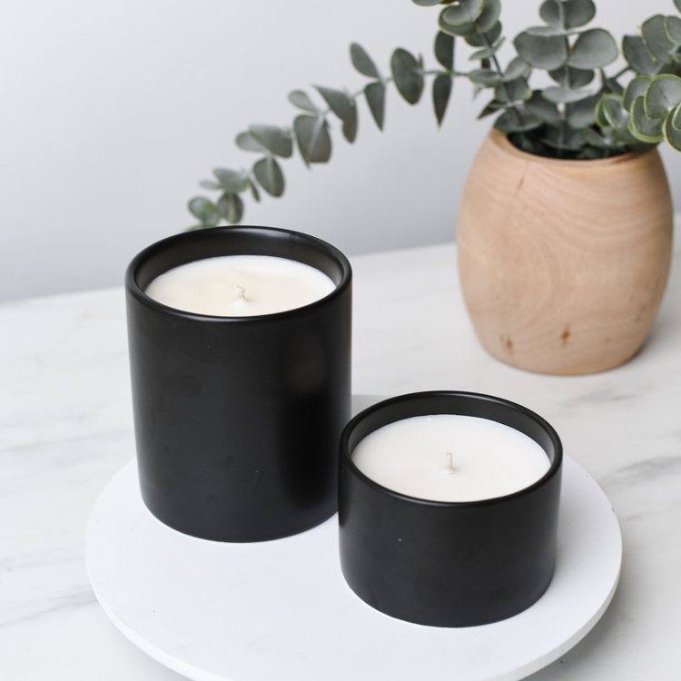 Mini Black Modern Ceramic Tumbler with matching Black Modern Ceramic Tumbler