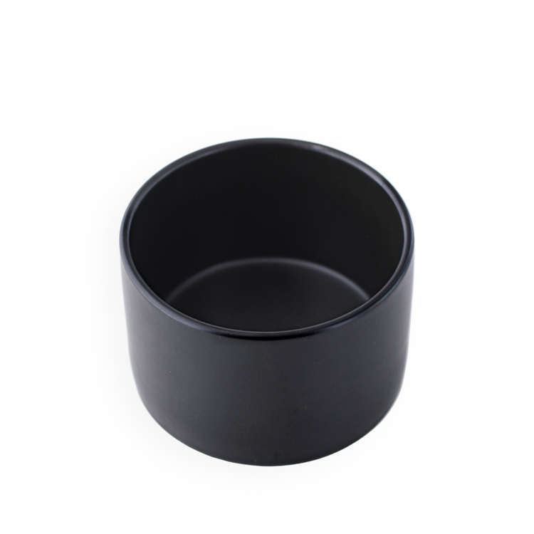 Mini Black Modern Ceramic Tumbler Angled Top Down