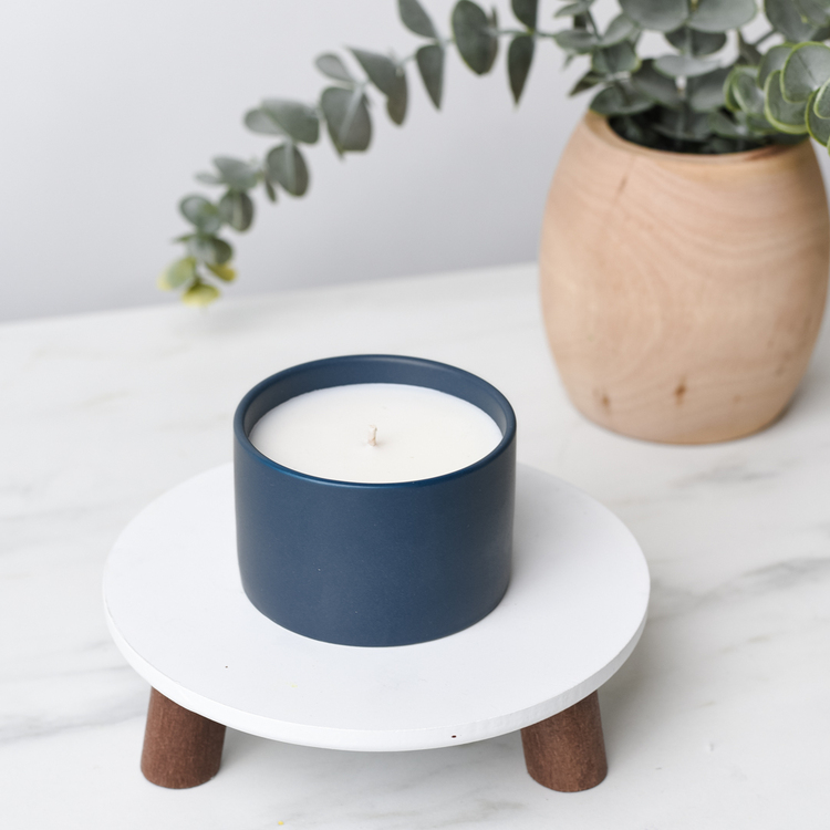 Mini Denim Modern Ceramic Tumbler As Candle with Plant