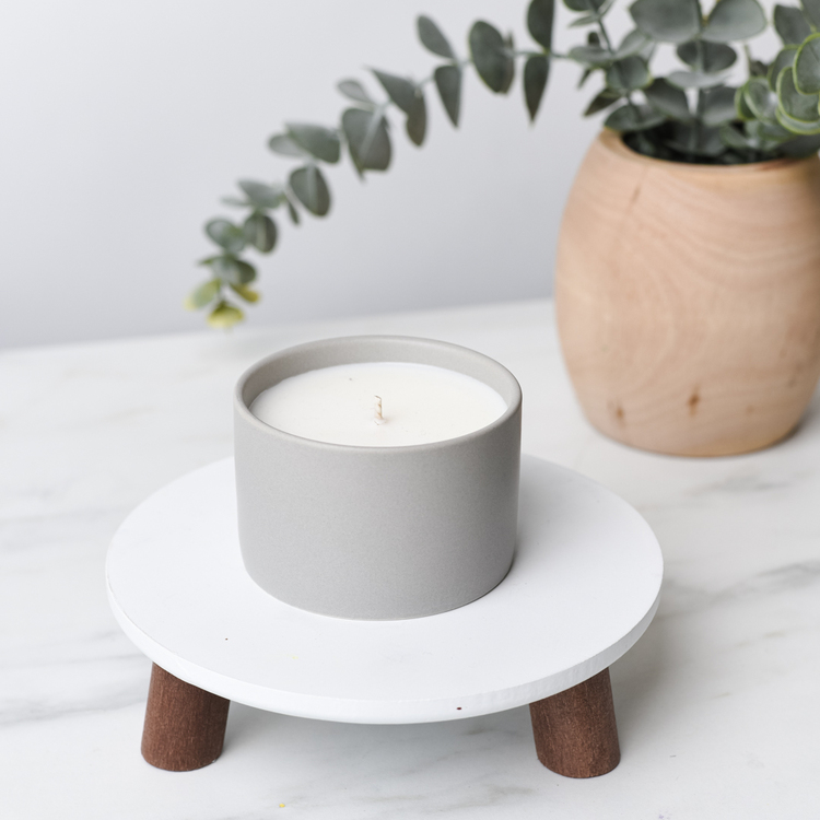 Mini Stone Modern Ceramic Tumbler As Candle with Plant
