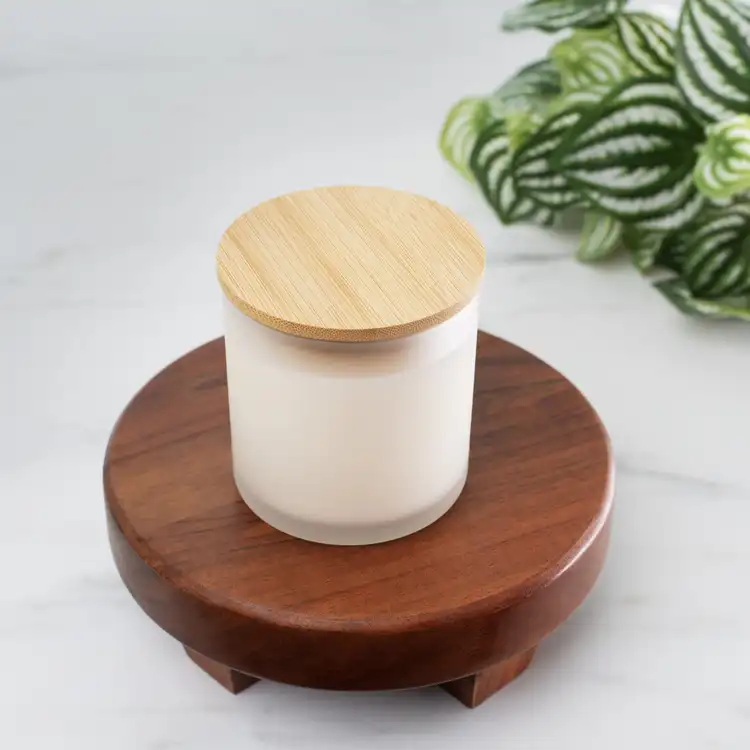 Frosted Tumbler Jar with Bamboo Lid