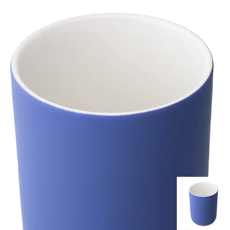 Blue iris Dream Ceramic Tumbler Jar Top Close Up