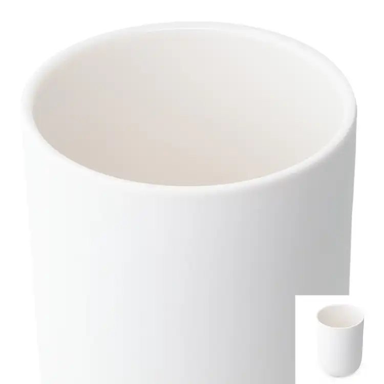 White Dream Ceramic Tumbler Jar Top Close Up