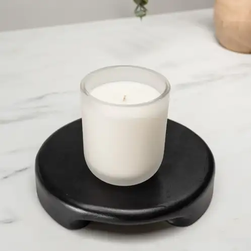 Frosted Sonoma Tumbler Jar on a black stand without a lid