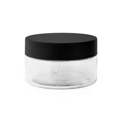 4 oz Clear Single Wall PET Jar with Matte Black Lid