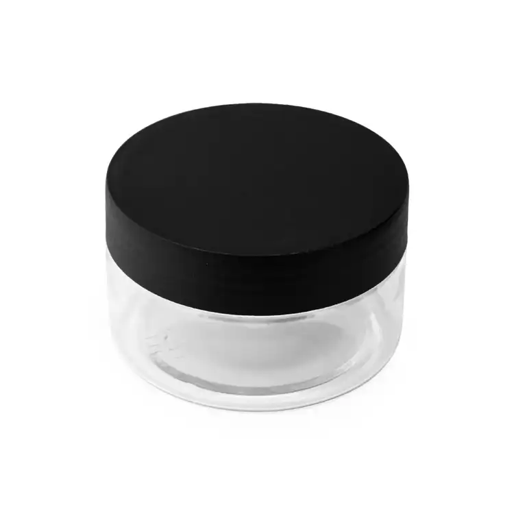 4 oz. Clear Single Wall PET Jar with Matte Black Lid