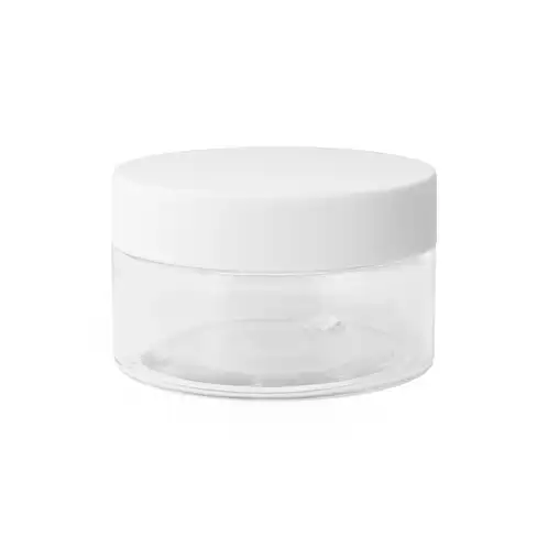 4 oz Clear Single Wall PET Jar with Matte White Lid