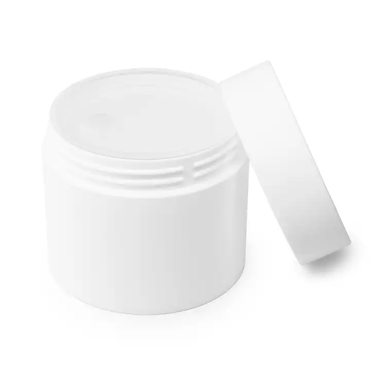 4 oz. Matte White Double Wall PP Jar with safety seal applied