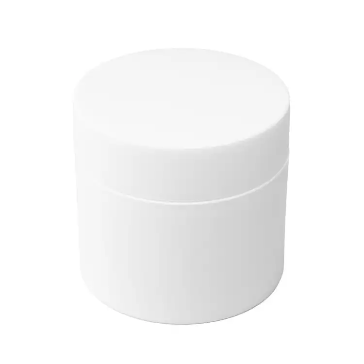 4 oz. Matte White Double Wall PP Jar angled view