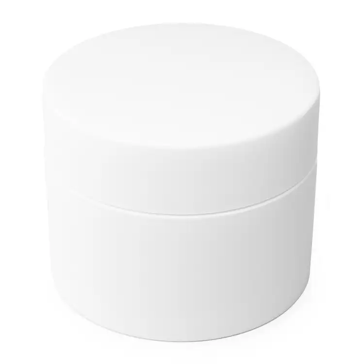 8 oz. Matte White Double Wall PP Jar angled top down