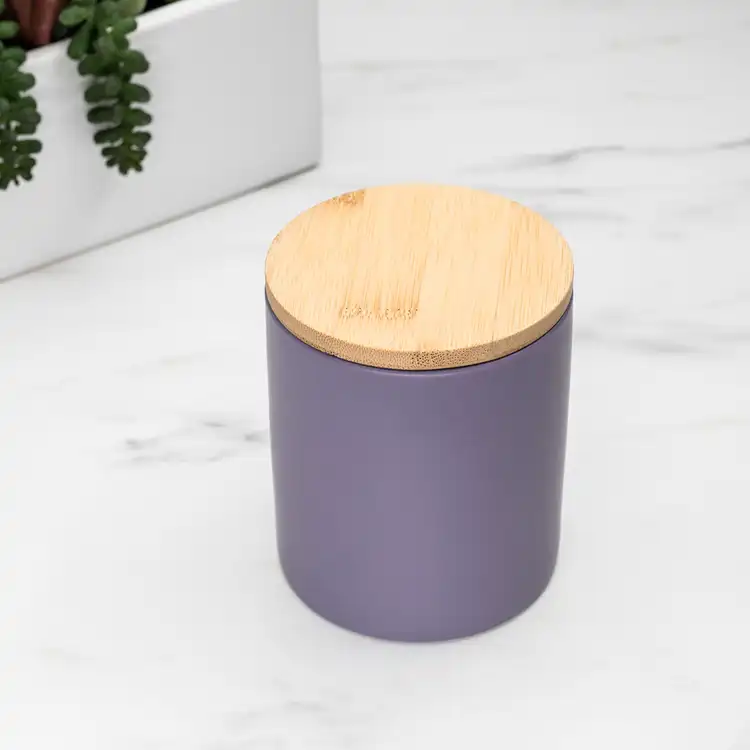 Amethyst Modern Ceramic Tumbler with Bamboo Lid