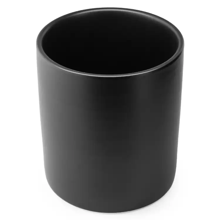Black Modern Ceramic Tumbler Top Angled Down