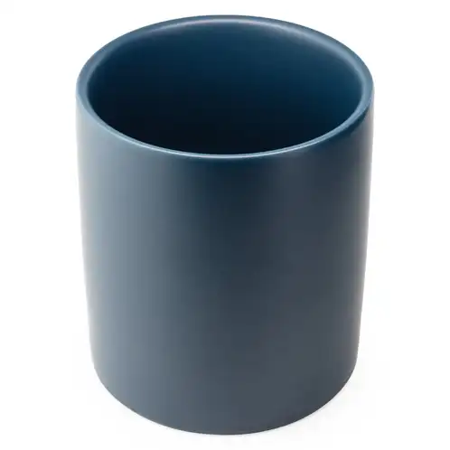 Denim Modern Ceramic Tumbler Angled Top Down View