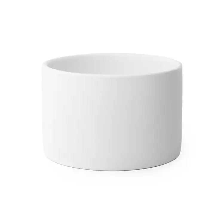Mini White Modern Ceramic Tumbler Side View White Background