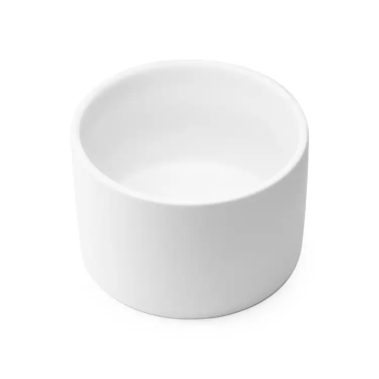 Mini White Modern Ceramic Tumbler Angled Top Down