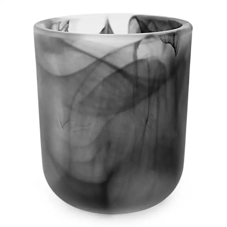 Frosted Black Swirl Sonoma Tumbler side view with a white background