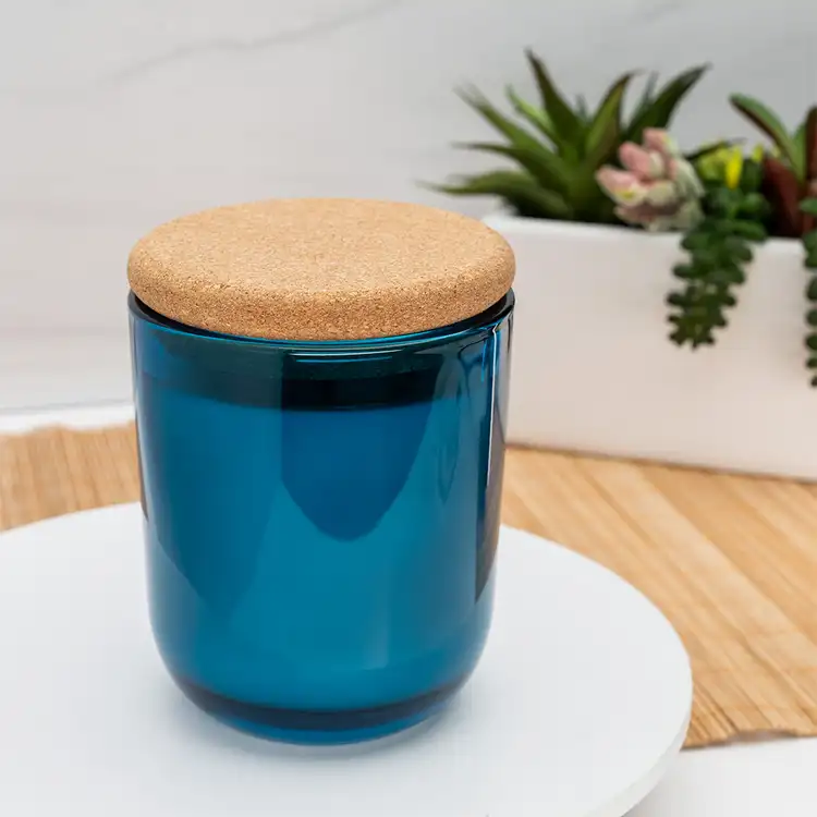 Blue Topaz Sonoma Tumbler Jar with Rounded Cork Lid