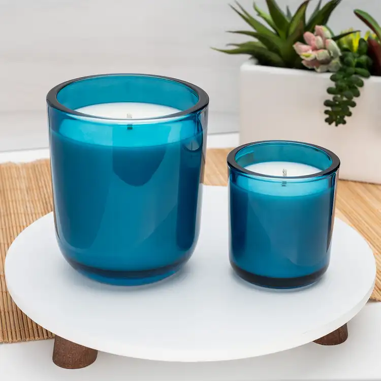 Blue Topaz Sonoma Tumbler Jar candle and Mini Blue Topaz Sonoma Tumbler Jar candle