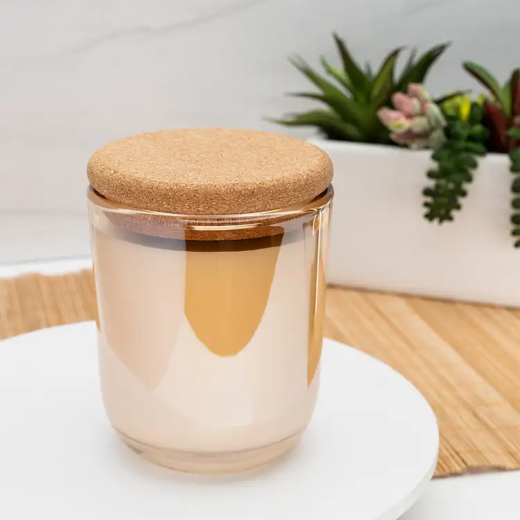 Champagne Luster Sonoma Tumbler Jar with Rounded Cork Lid