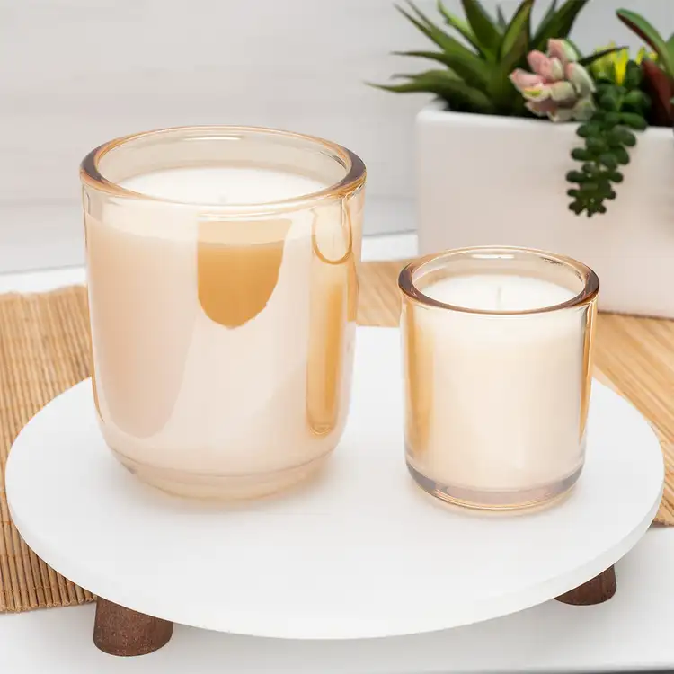 Champagne Luster Sonoma Tumbler Jar candle and Mini Champagne Luster Sonoma Tumbler Jar candle