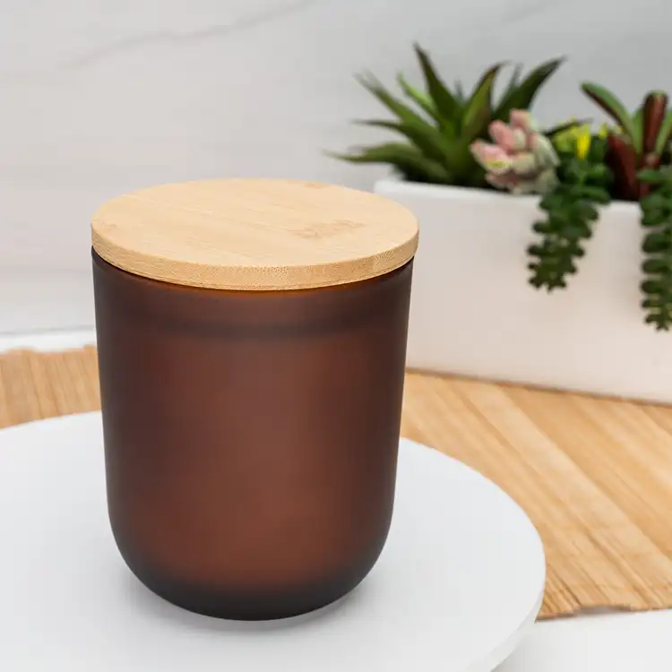 Frosted Amber Sonoma Tumbler Jar with Bamboo Lid