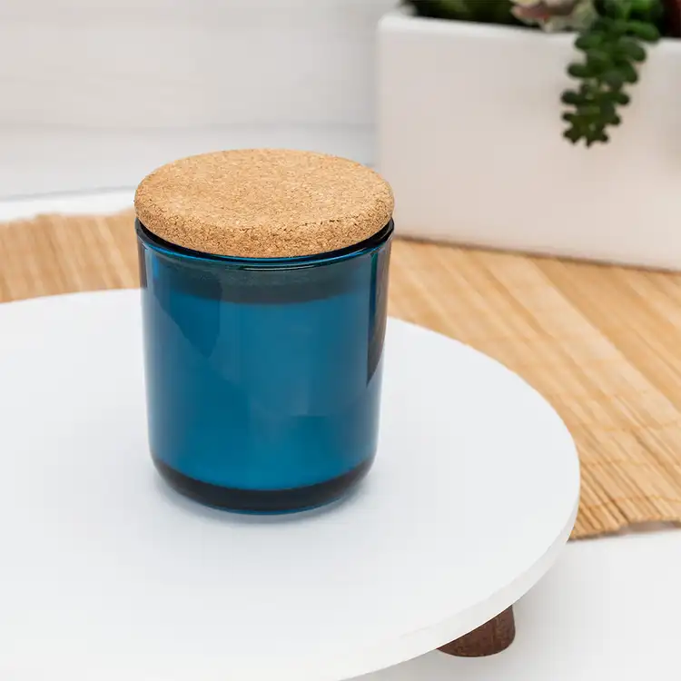 Mini Blue Topaz Sonoma Tumbler Jar with Rounded Cork Lid