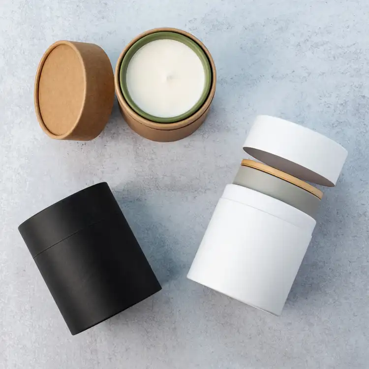 5" Paper Candle Tubes with Modern Ceramic Tumblers