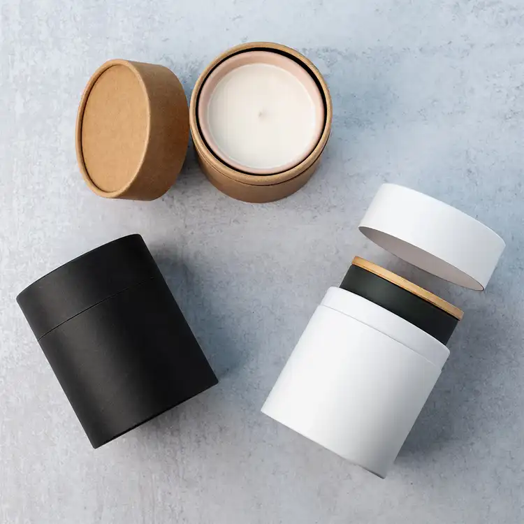 5" Paper Candle Tubes with Nordic Ceramic Tumblers
