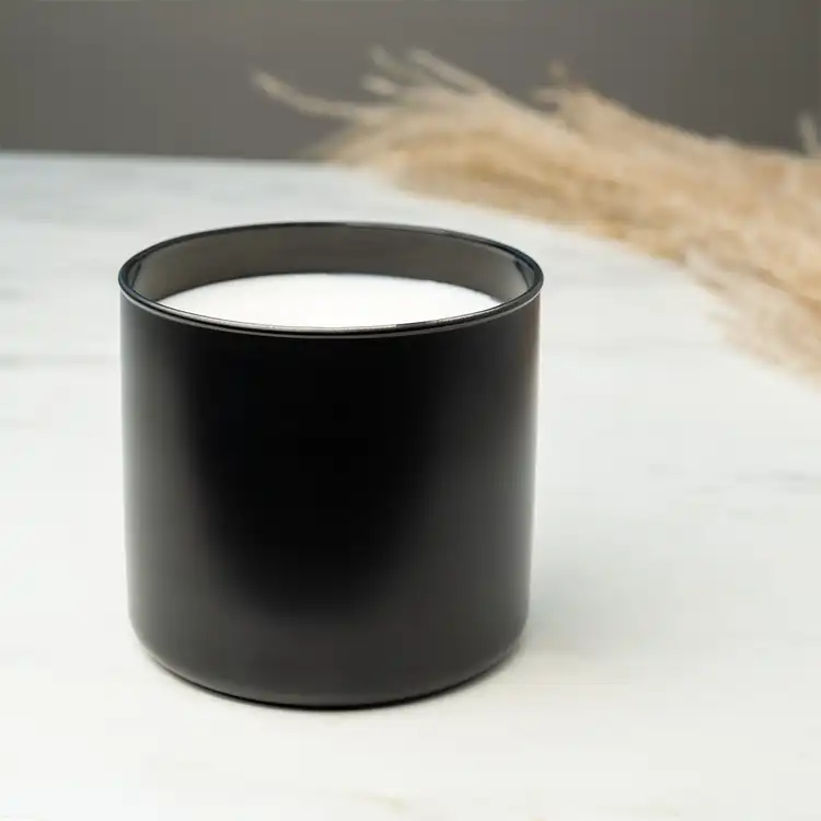 Matte Black 3-Wick Tumbler Jar Candle on Table