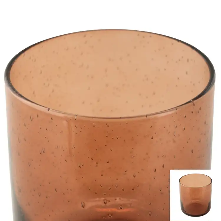 Amber Bubble Tumbler Jar Close Up Top View