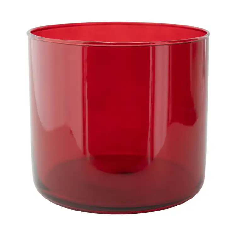 Red 3-Wick Tumbler Jar Side View