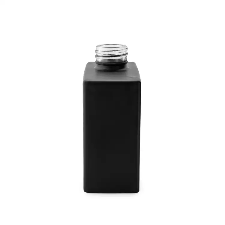 Matte Black Square Reed Diffuser Bottle Side View