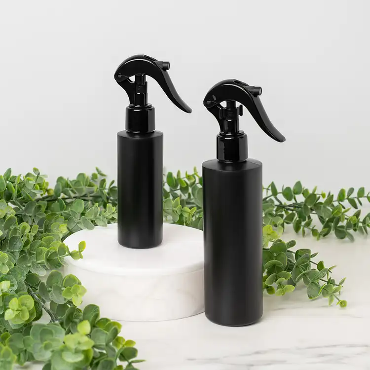 Matte Black HDPE Bottles with Black Fine Mist Sprayers (24mm-410)