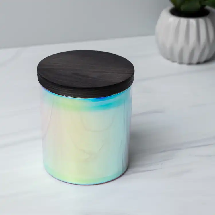 Prism Tumbler Jar with Black Pine Wooden Lid Lid