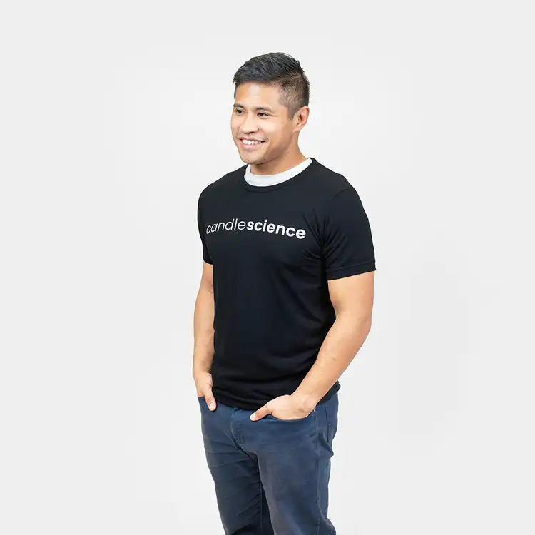 Black CandleScience T-Shirt on male model