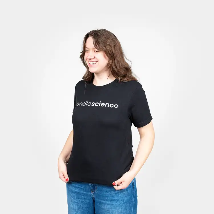 Black CandleScience T-Shirt on female model