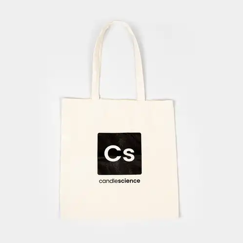 Canvas CandleScience Tote Bag flat lay on white background