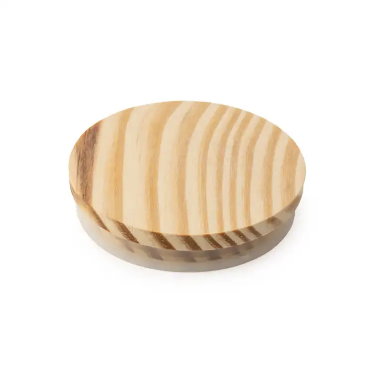 3" Natural Pine Wooden Lid Top View
