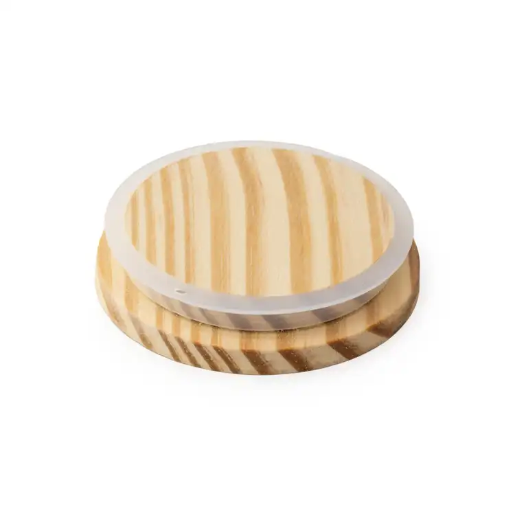 3" Natural Pine Wooden Lid Bottom View
