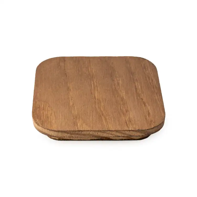 Brown Square Pine Wooden Lid on White