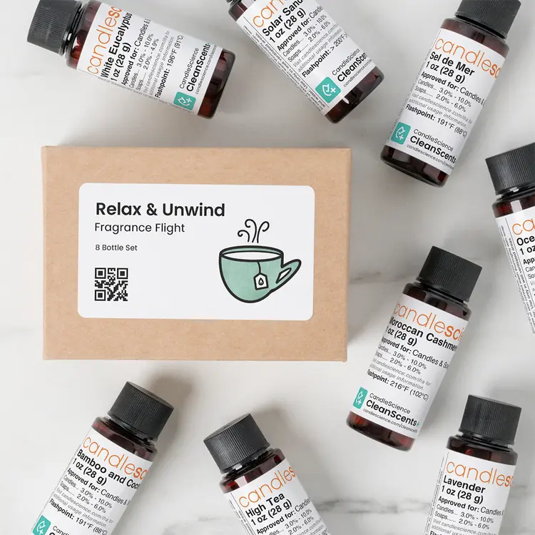 Relax and Unwind Fragrance Flight Box and 1 oz Fragrance Oils