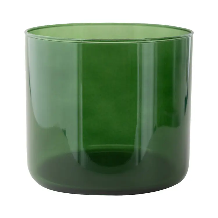 Green 3-Wick Tumbler Jar Side View