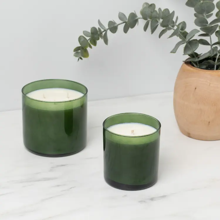 Green Tumbler Jar and Green 3-Wick Tumbler Jar candles