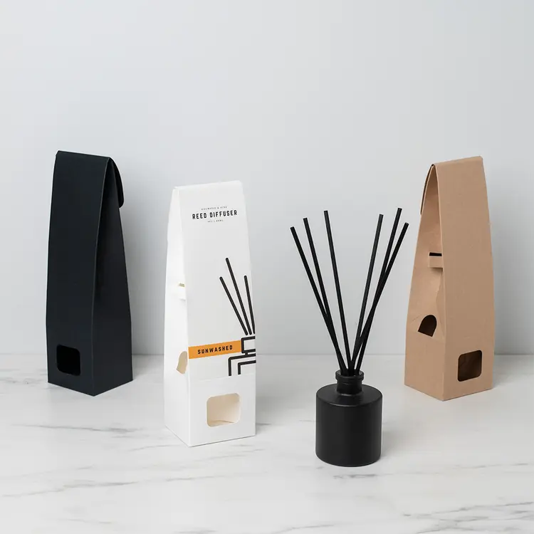 Retail Reed Diffuser Boxes (Small) with Matte Black Round Reed Diffuser Bottle
