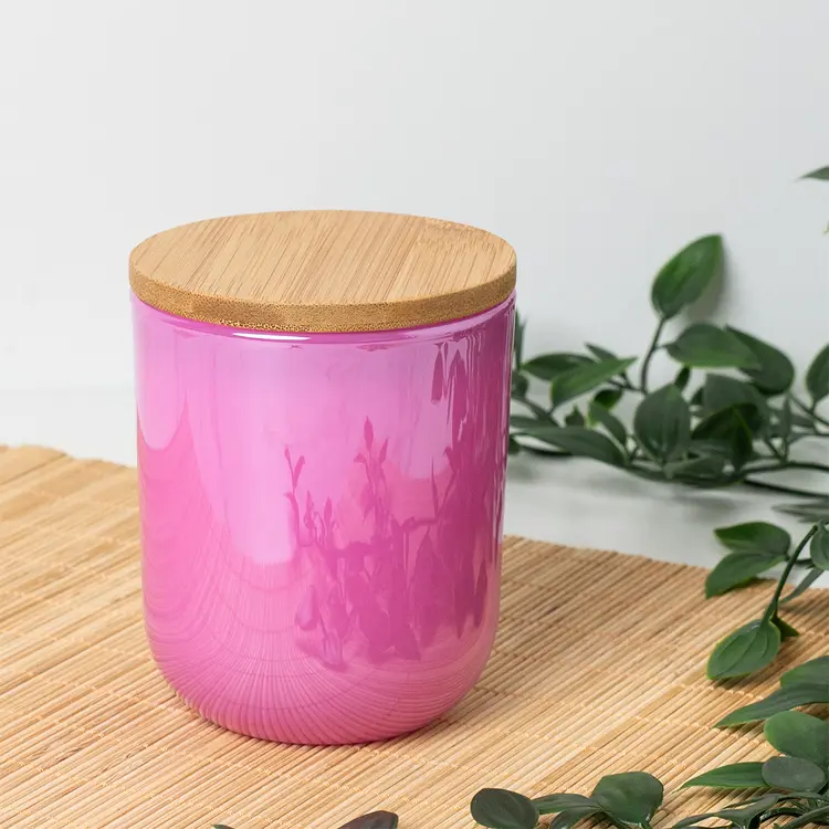 Bubblegum Luster Sonoma Tumbler Jar with Bamboo Lid