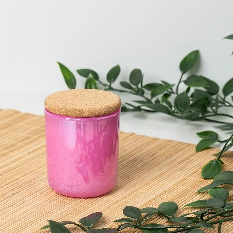 Mini Bubblegum Luster Sonoma Tumbler Jar with Mini Rounded Cork Lid