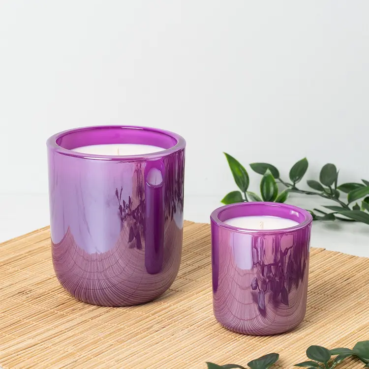 Electric Violet Luster Sonoma Tumbler Jar candle with Mini Electric Violet Luster Sonoma Tumbler Jar candle