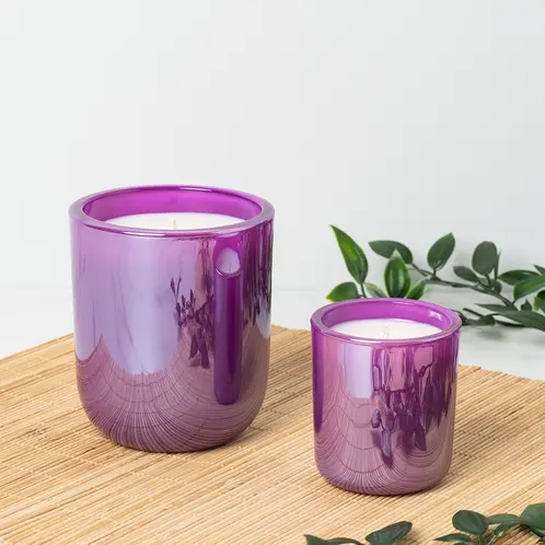 Electric Violet Luster Sonoma Tumbler Jar candle with Mini Electric Violet Luster Sonoma Tumbler Jar candle