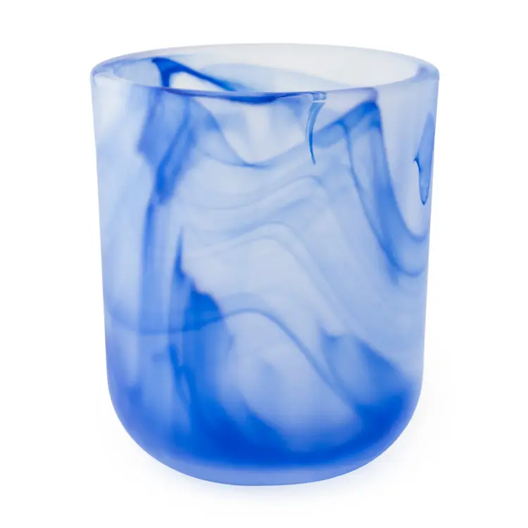 Frosted Blue Swirl Sonoma Tumbler Jar Side View